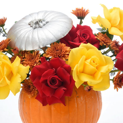 Halloween Rose Flowers in Pumpkin - Halloween Gifts