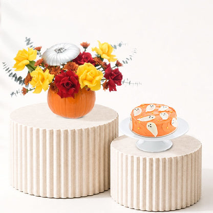 Halloween Rose Flowers in Pumpkin Cake Combo - Halloween Gifts