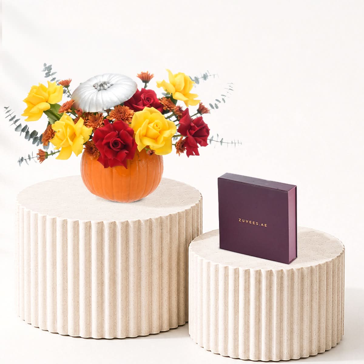 Halloween Rose Flowers in Pumpkin Chocolates Combo - Halloween Gifts