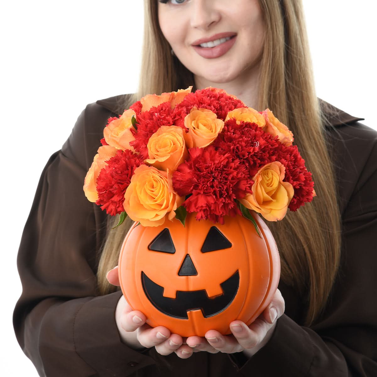 Halloween Rose & Carnation Arrangement - Halloween Gifts