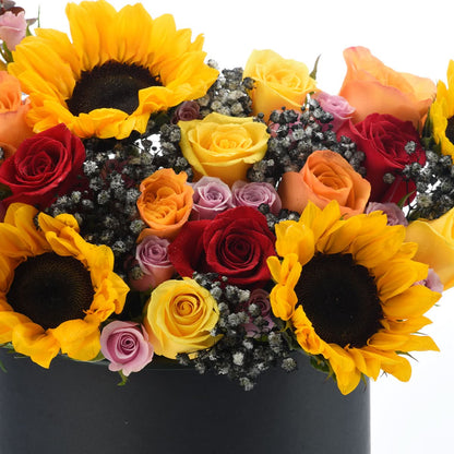 Halloween Sunflower and Rose Flower Box - Halloween Gifts