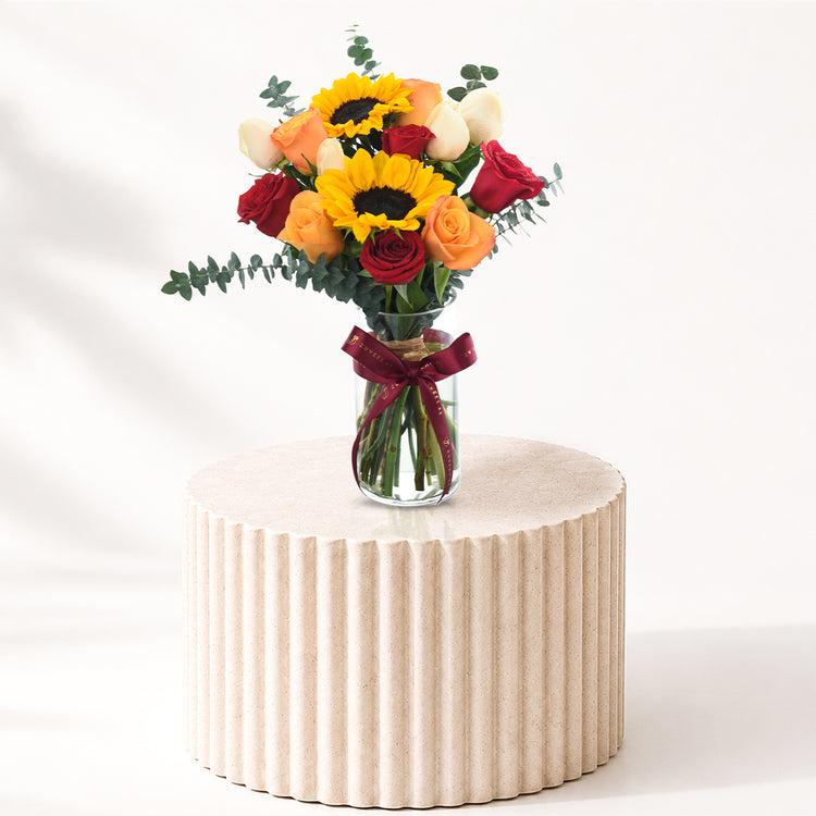 Halloween Sunflower and Roses Vase - Halloween Gifts