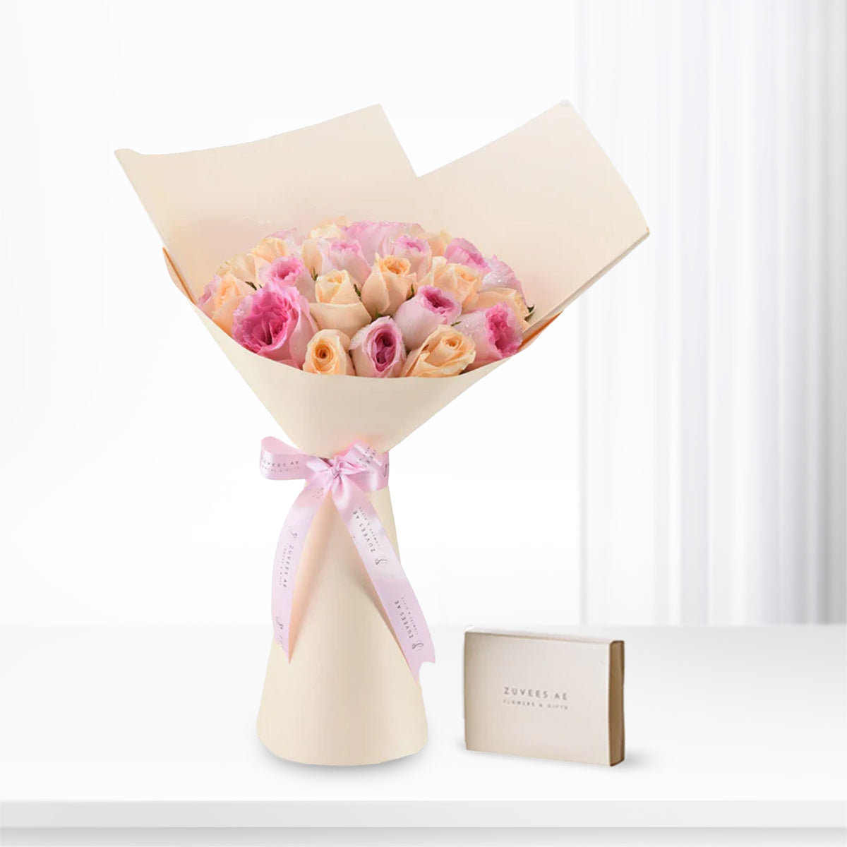 Peach &amp; Pink Delight Bouquet Chocolate Combo - Zuvees.ae