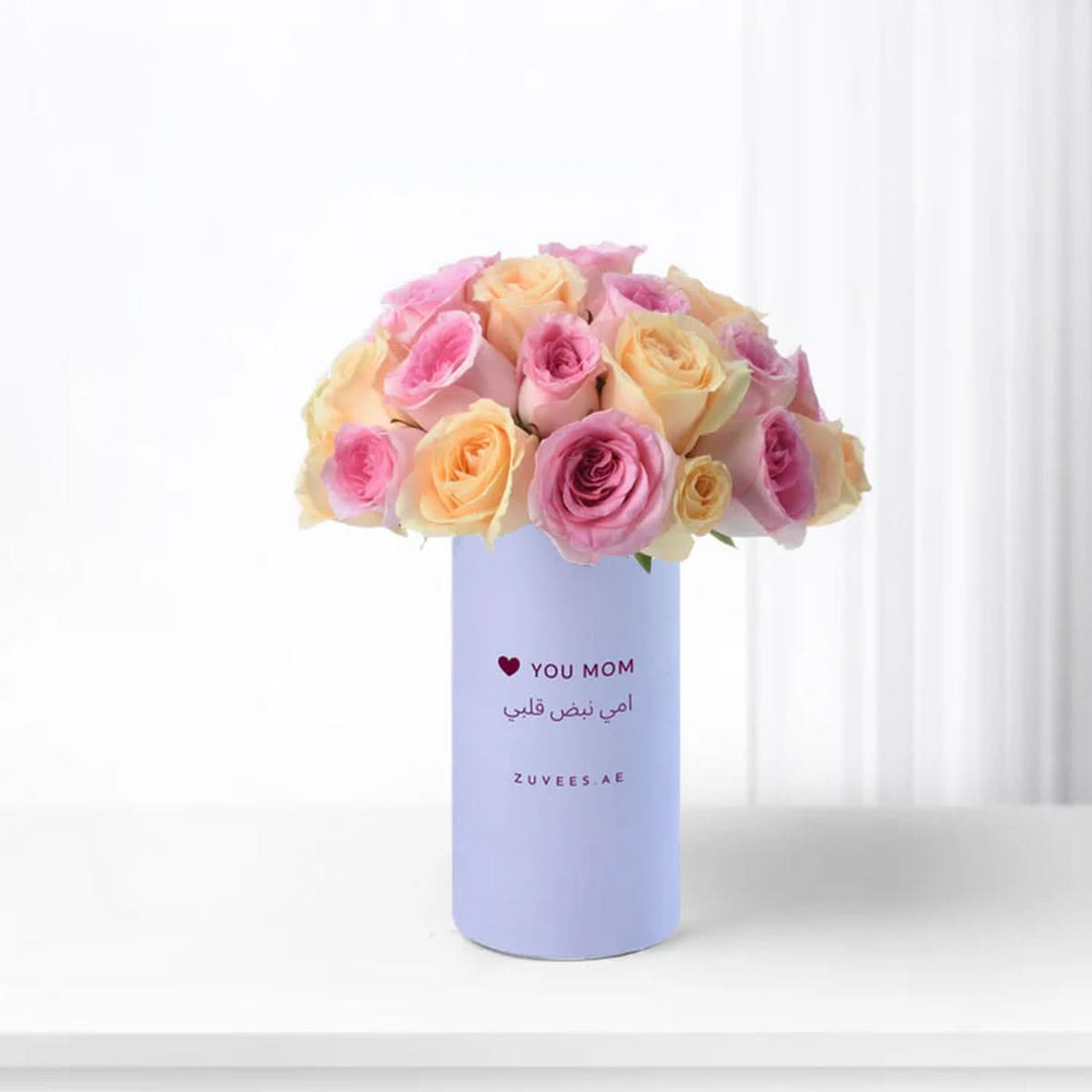 Peach &amp; Pink Delight Vase To Mom - Zuvees.ae