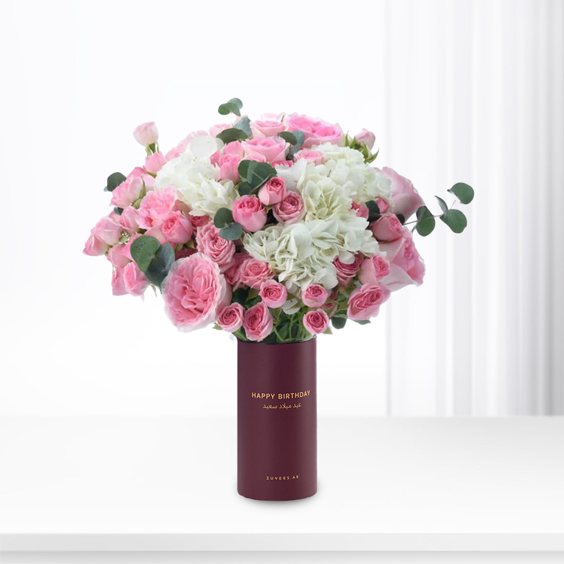 Pink Grace in Birthday Vase - Zuvees.ae