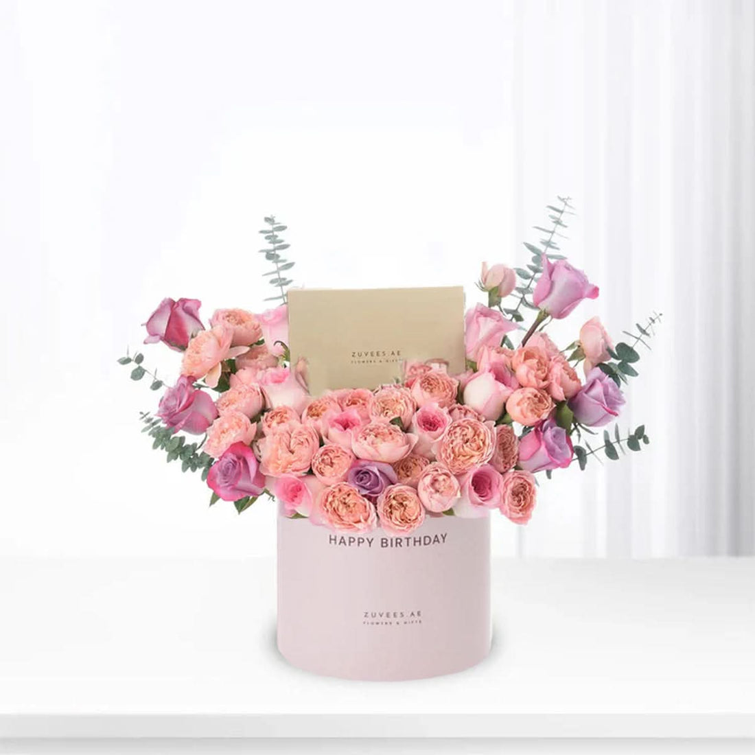 Pink Lovely Garden Birthday Box Chocolates Combo - Zuvees.ae