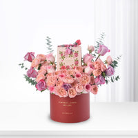Pink Lovely Garden Love Box with Bostani Chocolates - Zuvees.ae