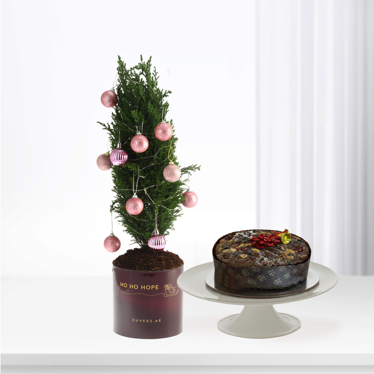 Pink Twinkle Mini Tree With Cake Combo - Zuvees.ae
