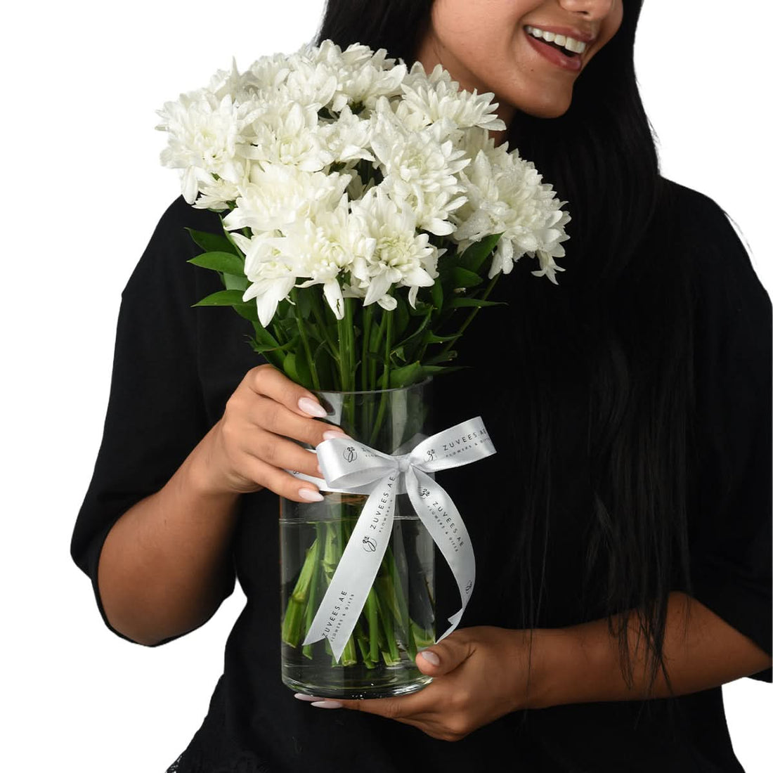 Pure White Blooms Vase - Zuvees.ae
