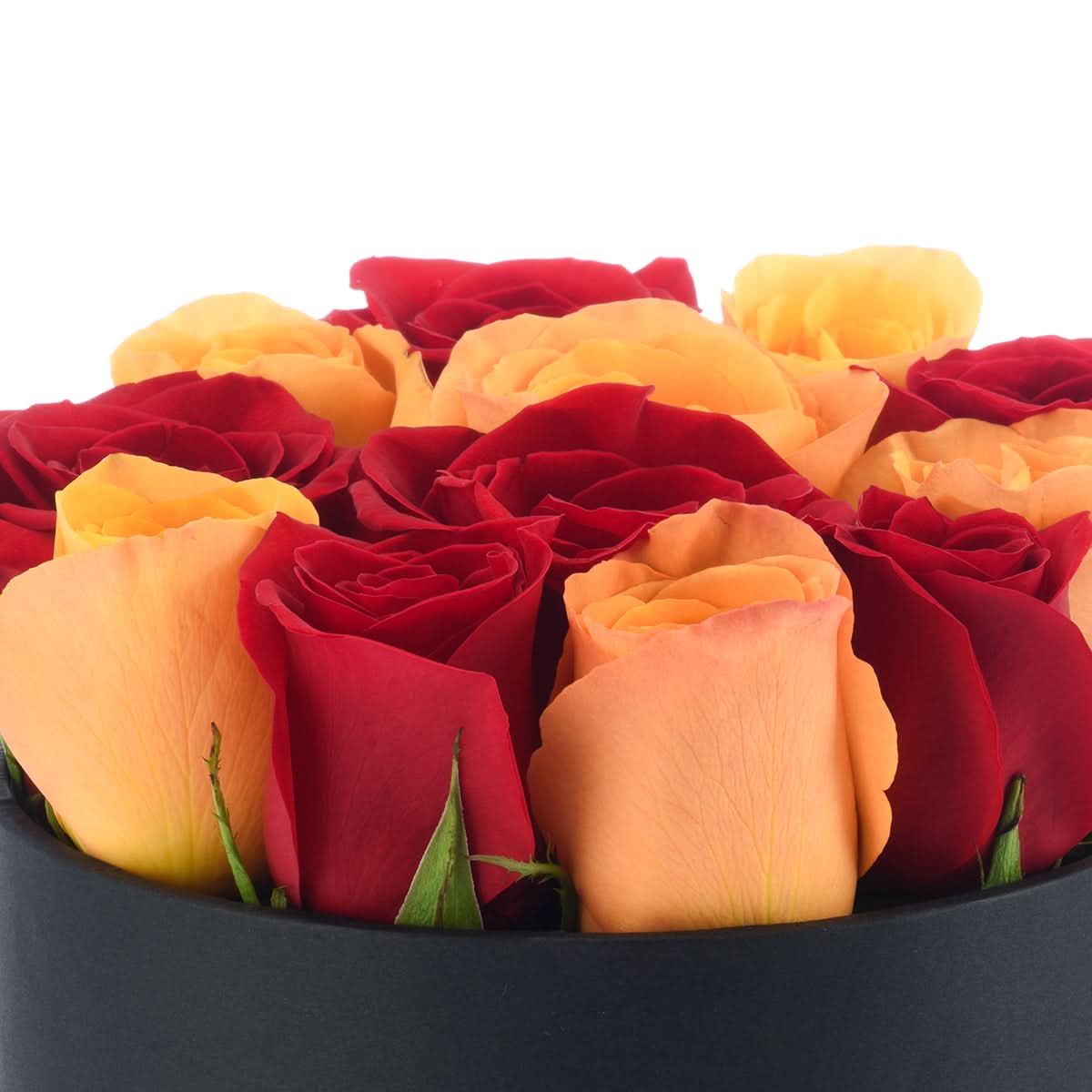 Red and Orange Mixed Rose Box - Halloween Gifts