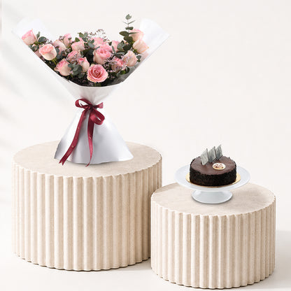 Royal Pink Bouquet with Cake - Zuvees.ae
