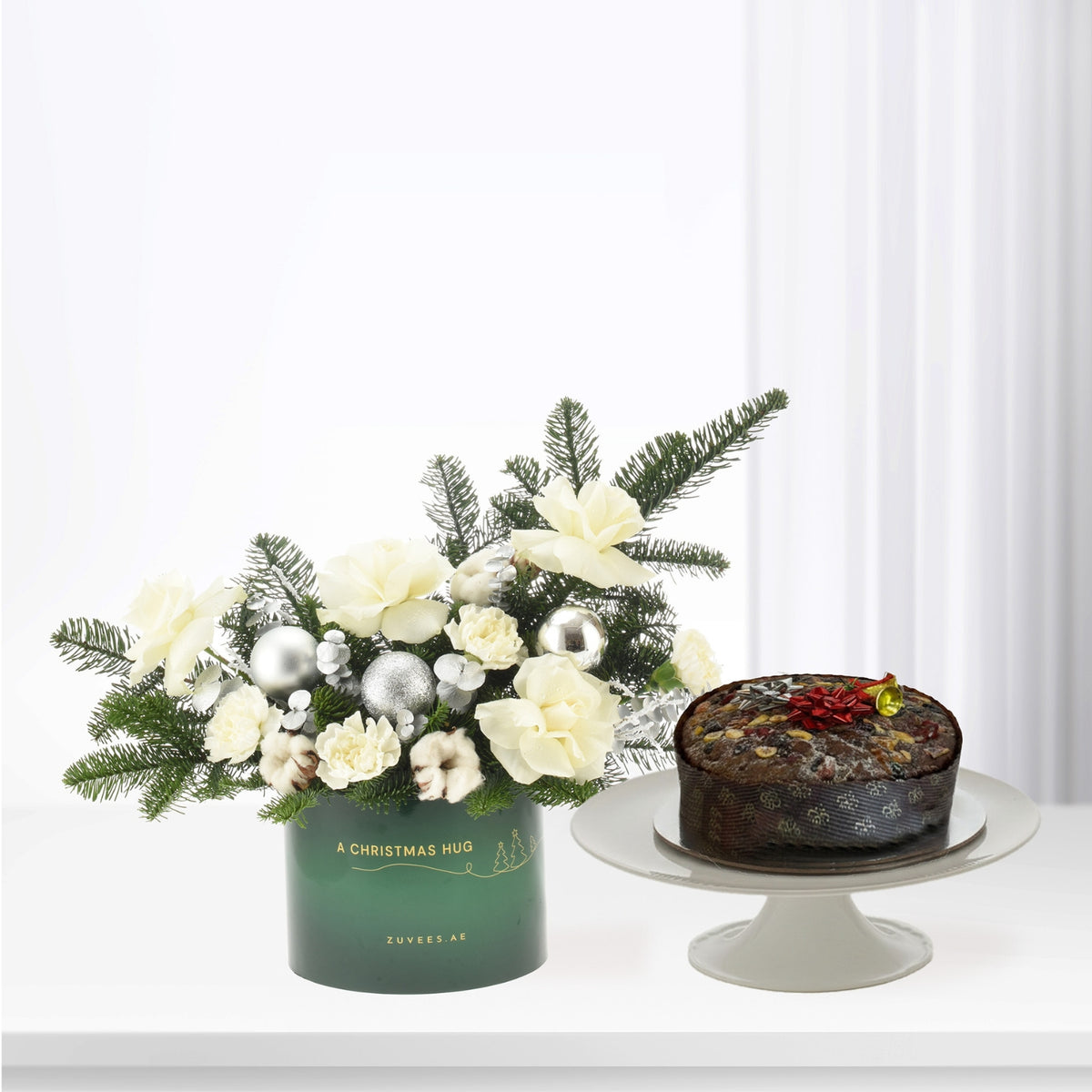 Silvered Petals of Winter Box Cake Combo - Zuvees.ae
