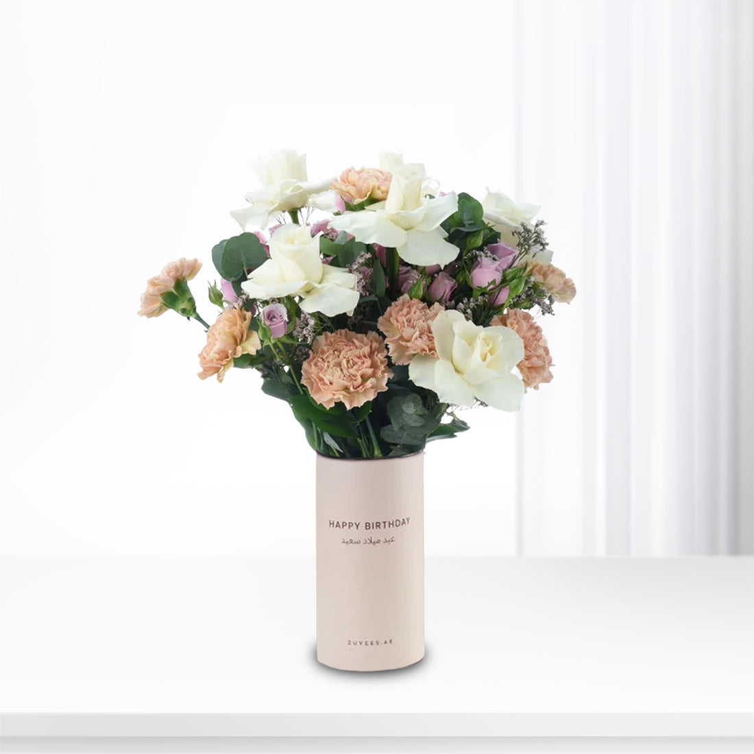 Soft Elegance In Birthday Vase - Zuvees.ae