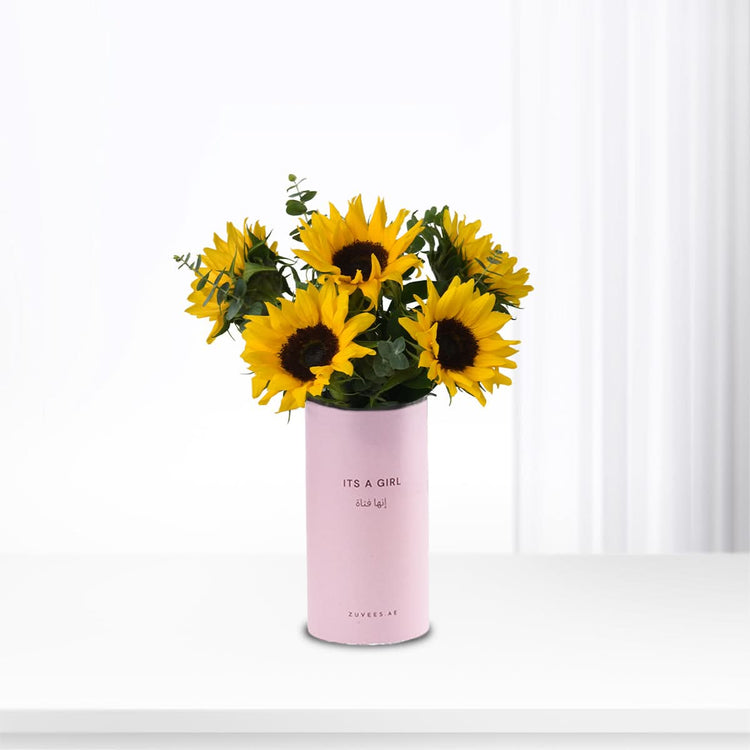 Sunflower Symphony It’s A Girl Vase - Zuvees.ae