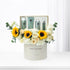 White box with "Happy Birthday," sunflowers, roses, and Rituals skincare set.