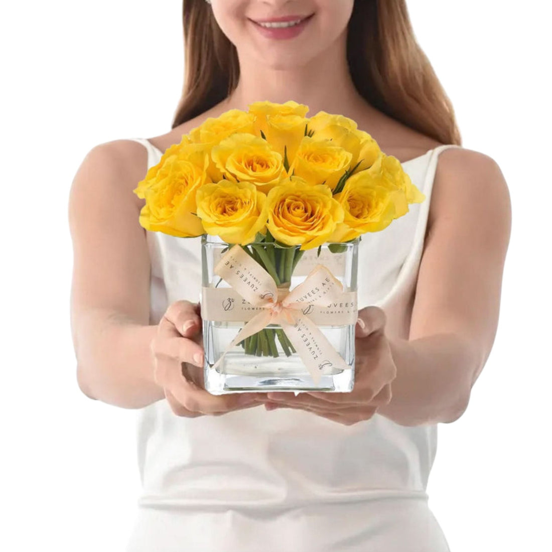 Sunshine Bliss In Glass Vase - Zuvees.ae