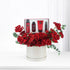Luxurious red rose bouquet with Ayurveda spa gift set in elegant white box.