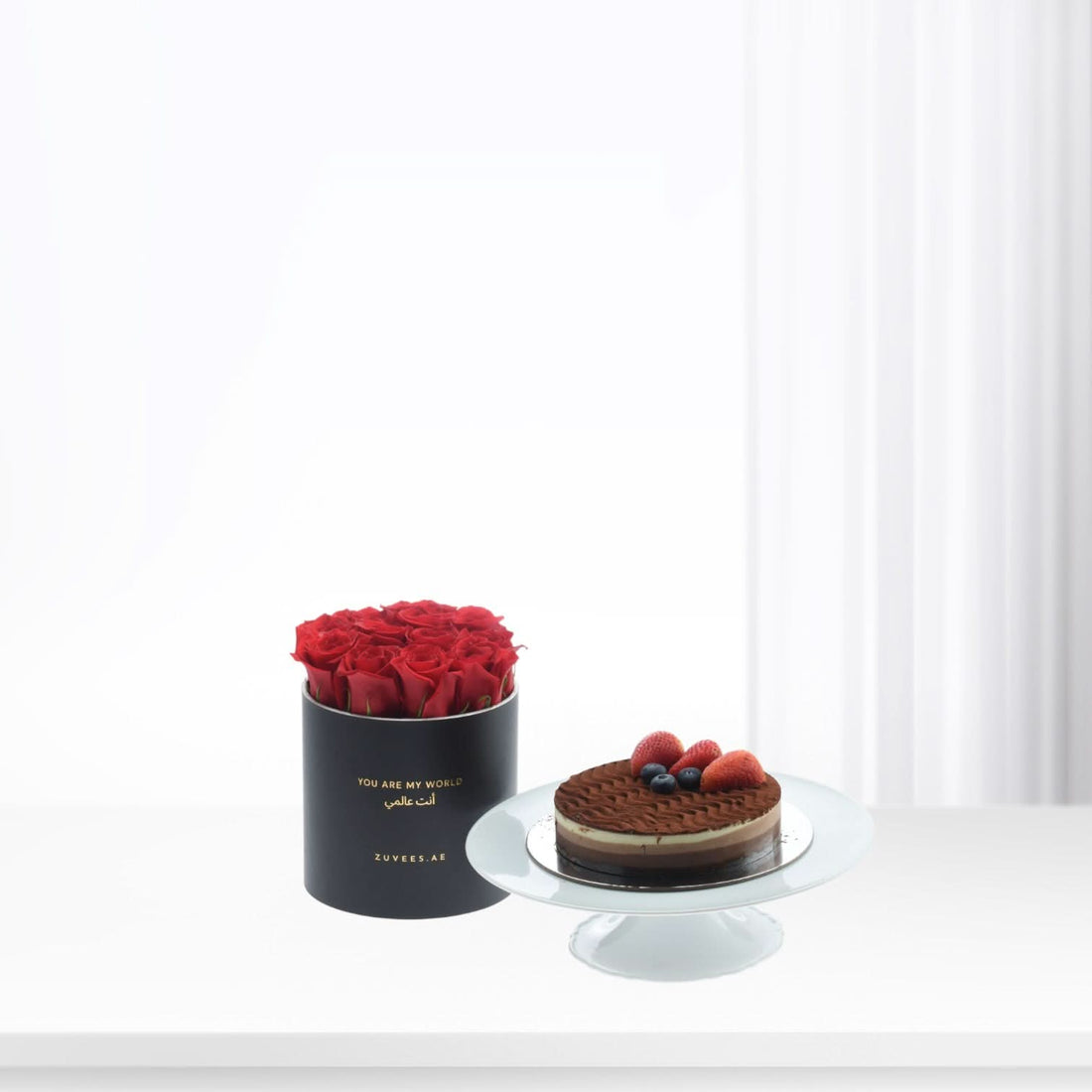 Box of Red Rubies Cake Combo - Zuvees.ae