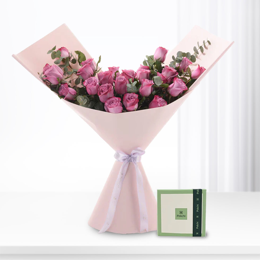 Violet Blush Rose Bouquet Chocolate Combo - Zuvees.ae