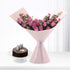 Violet Blush Rose Bouquet Cake Combo - Zuvees.ae