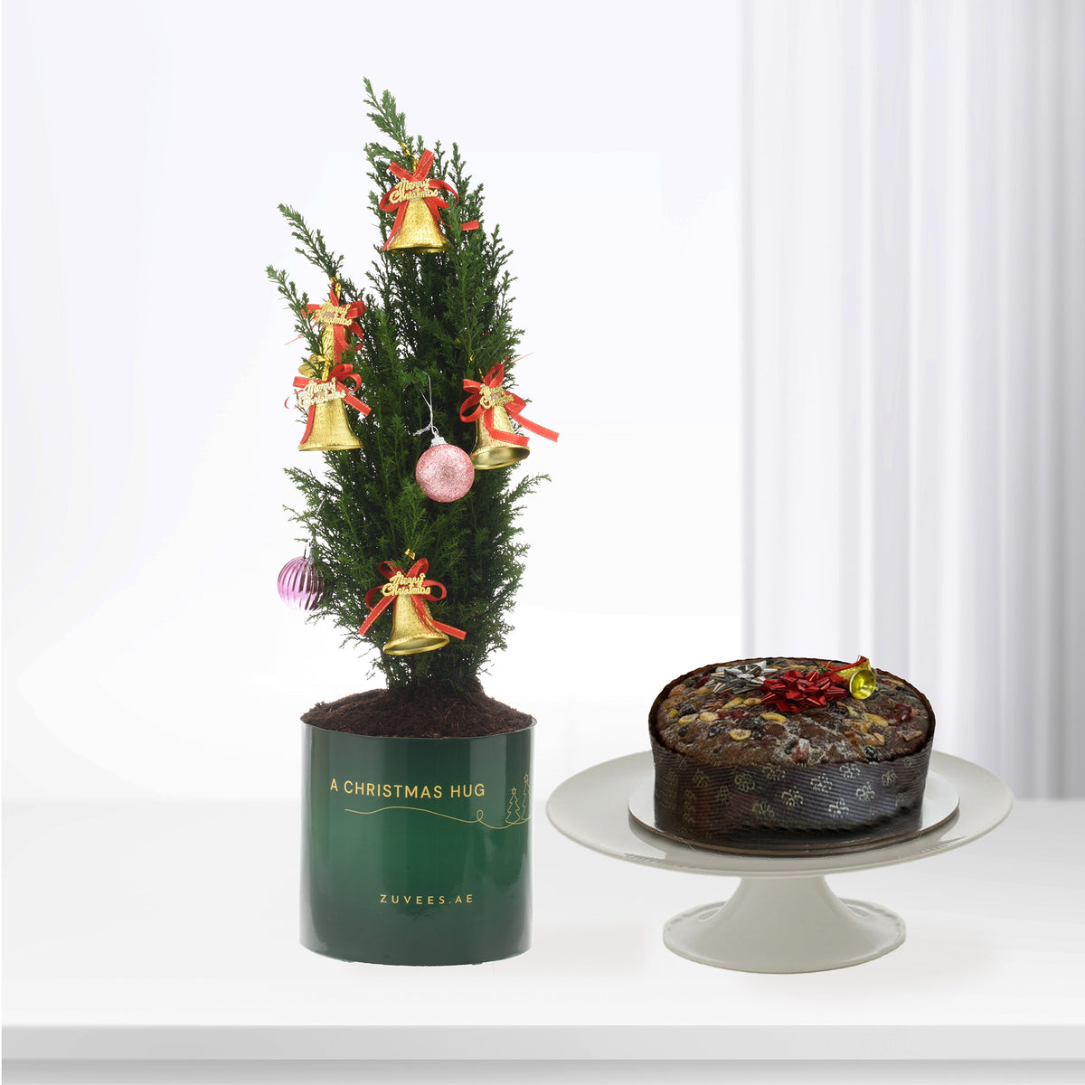 Winter Bells Mini Tree With Cake Combo - Zuvees.ae