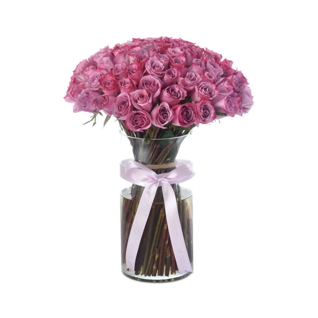 100 Purple Roses Vase - Zuvees.ae