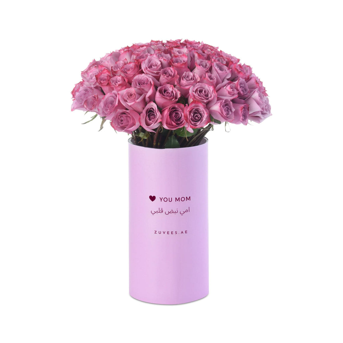 100 Purple Roses Vase to Mom - Zuvees.ae