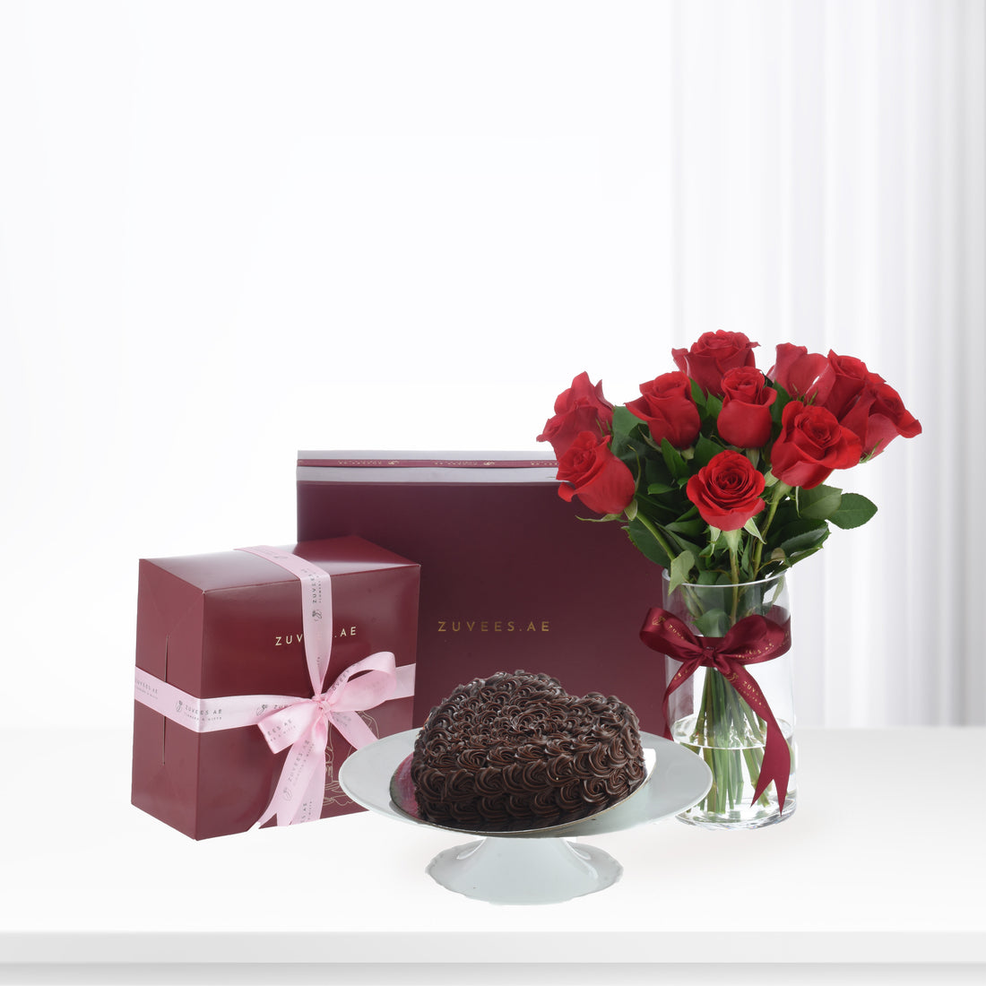 12 Red Roses Cake Combo - Zuvees.ae