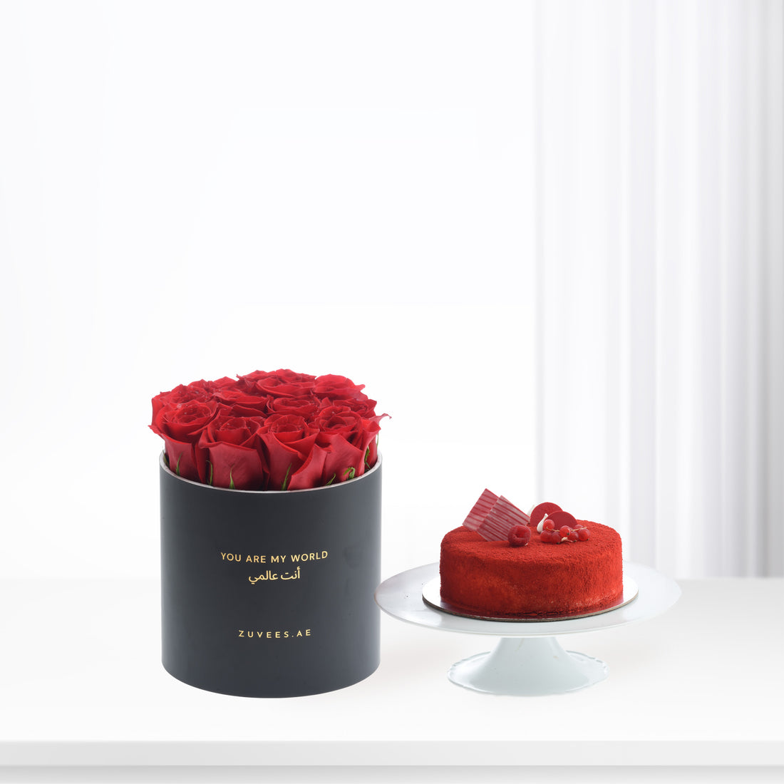 Lovely Box of Red Rubies Cake Combo - Zuvees.ae