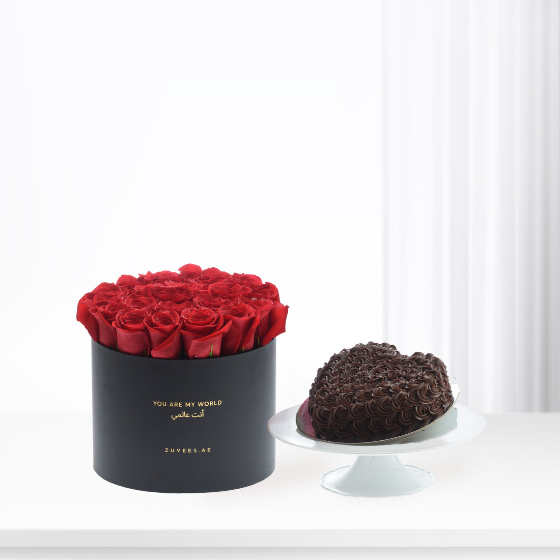 The Deep Red Hour Love Box Cake Combo - Zuvees.ae