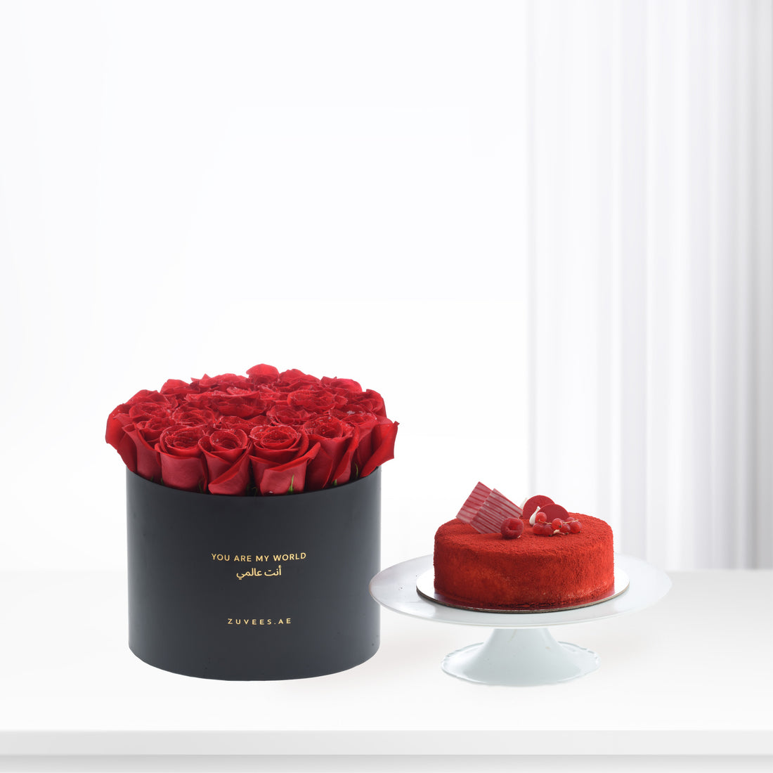 The Deep Red Hour Love Box Cake Combo - Zuvees.ae
